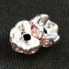 20 Stk. Strassrondellen 8mm Silber/Light Rose